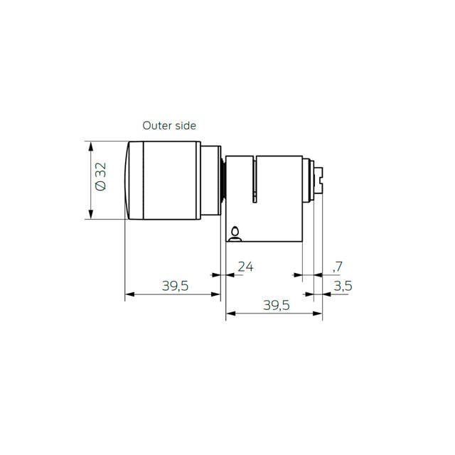 SI AX - WP - Online Dig. Cylinder - Scand.Oval - 30 mm - Mifare